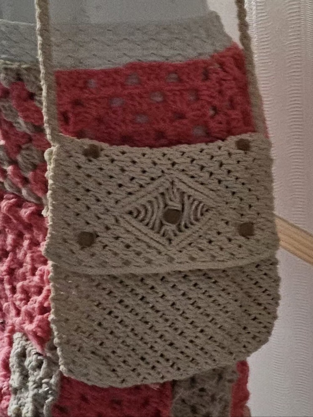 Handcrafted Beige Crochet Crossbody Bag - Neutral Women's Shoulder Bag